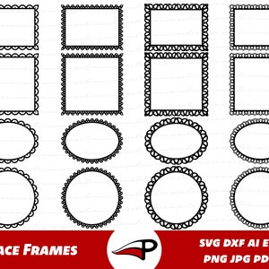 Frame SVG Bundel, Laser Cut File, Lace Frame Cut Voor Cricut, Border SVG Decoratieve Gravure Vector, Label Frames, Decoratieve Vierkante Ornamenten