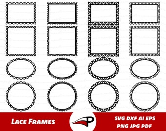 Frame SVG Bundle, Laser Cut File, Lace Frame Cut For Cricut, Border SVG Decorative Engrave Vector, Label Frames, Decorative Square Ornaments