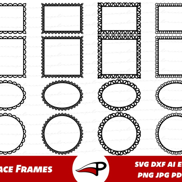 Frame SVG Bundle, Laser Cut File, Lace Frame Cut For Cricut, Border SVG Decorative Engrave Vector, Label Frames, Decorative Square Ornaments