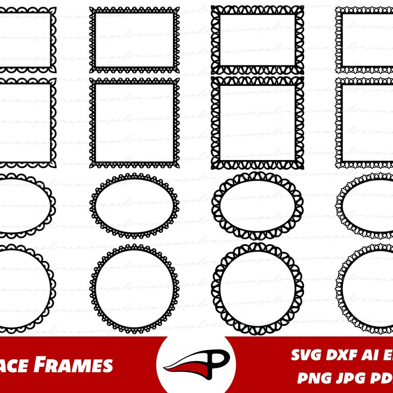 Black Lace Frame Clipart - Etsy