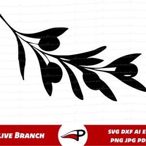Olive branch svg, Olive leaf png, Laurel twig clipart, Laurel branch svg, floral decor laser cut for cricut and glowforge