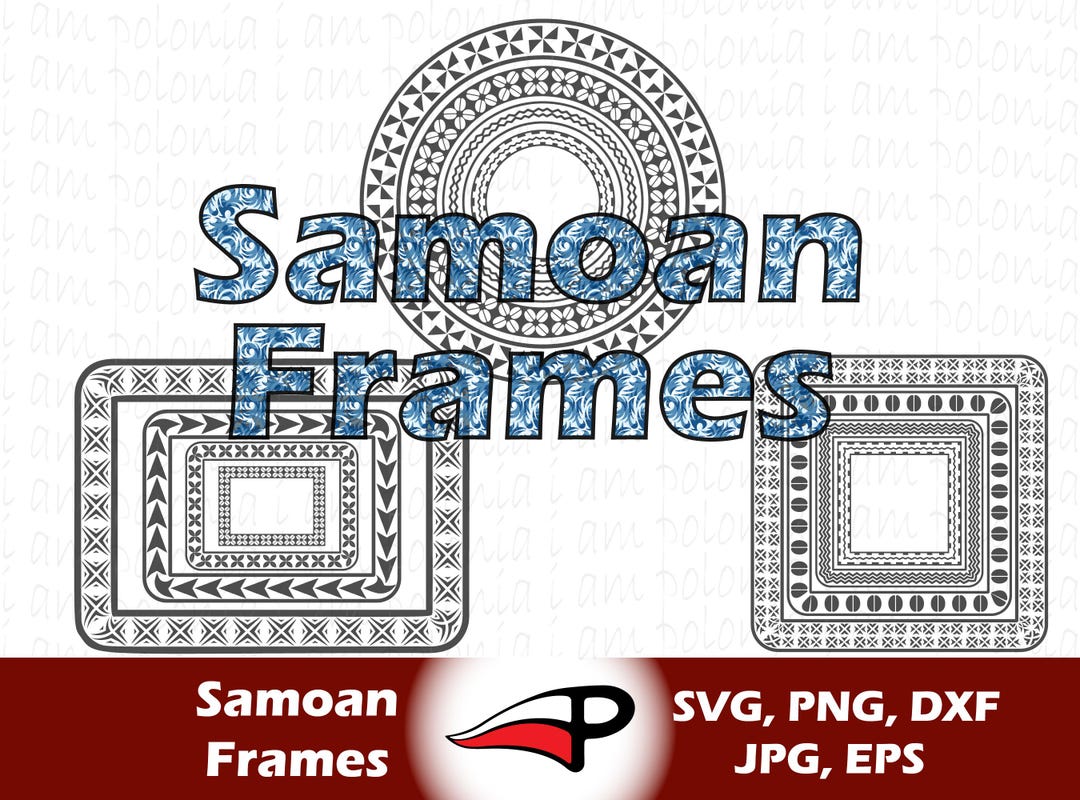 Samoan Frame SVG Bundle | 30 Polynesian Circle Square Rectangle Borders ...