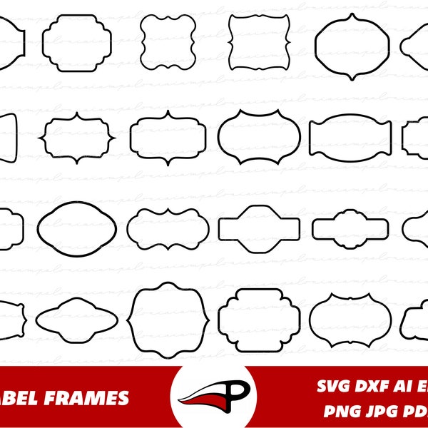 Label Frames SVG, Jar labels PNG, spice container dxf, Vintage Border svg, Label Frame Vector Clipart, Banner shape clipart