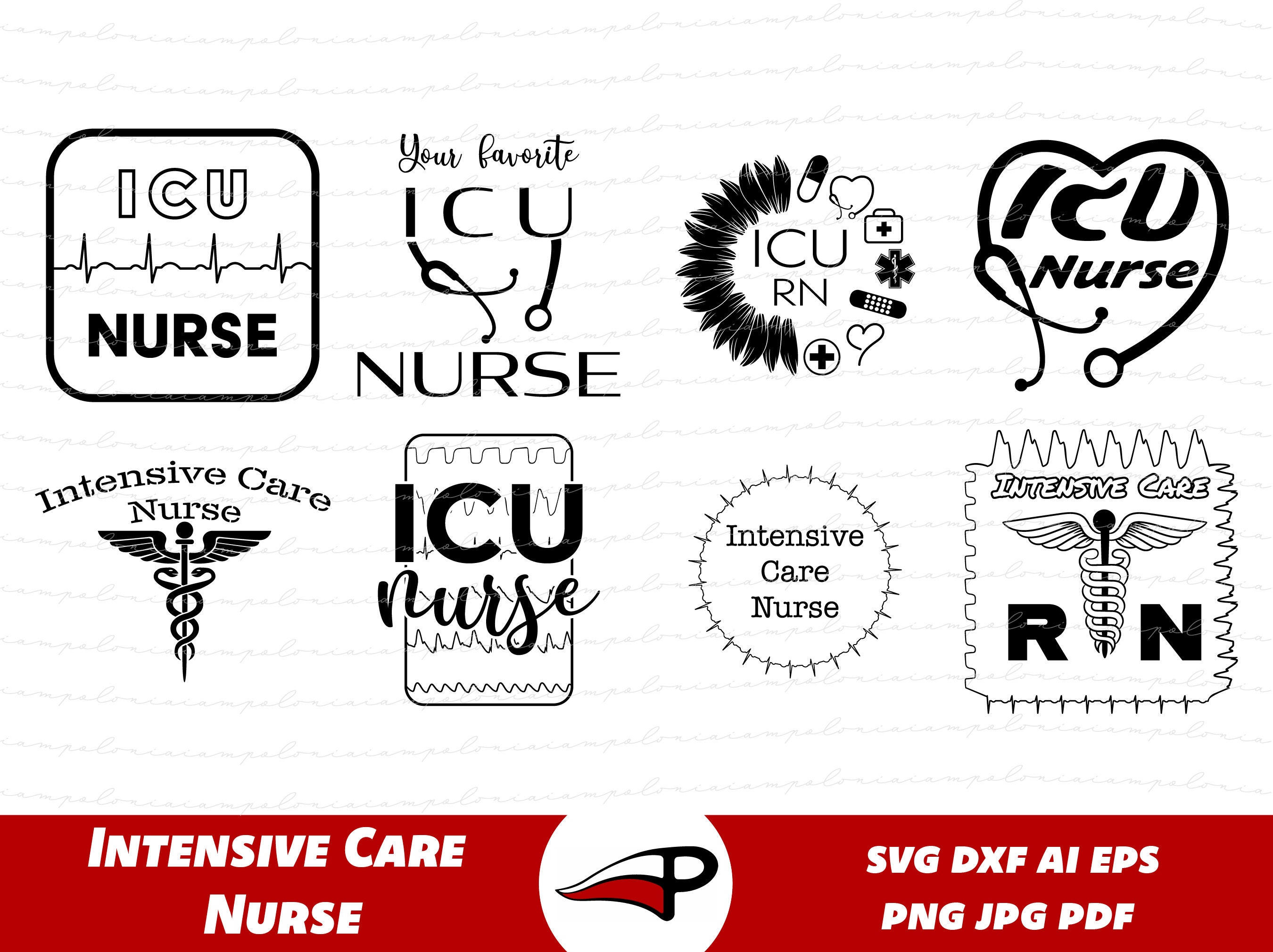 ICU Nurse SVG Bundle Intensive Care Nurse Png Pack ICU Unit Etsy Canada