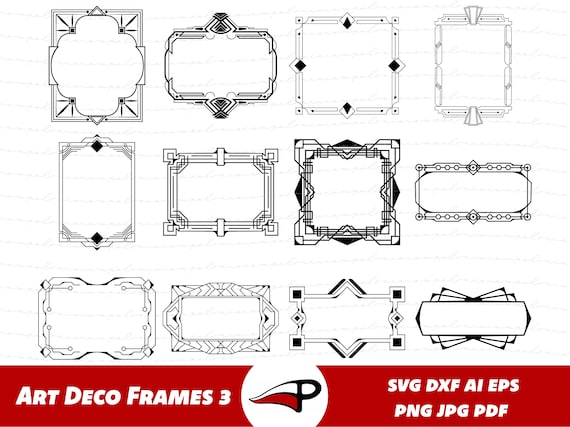 Art Deco Frames SVG Bundle Vintage Retro Frame PNG Frame - Etsy