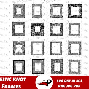 Keltische Knoten-Rechteckrahmen-SVG-Bundle, keltische Rahmen SVG, gälische Ränder für Cricut und Laserschnitt