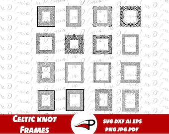 Celtic Knot Rectangular Frames SVG Bundle, Celtic Frames SVG, Gaelic borders for Cricut and laser cut