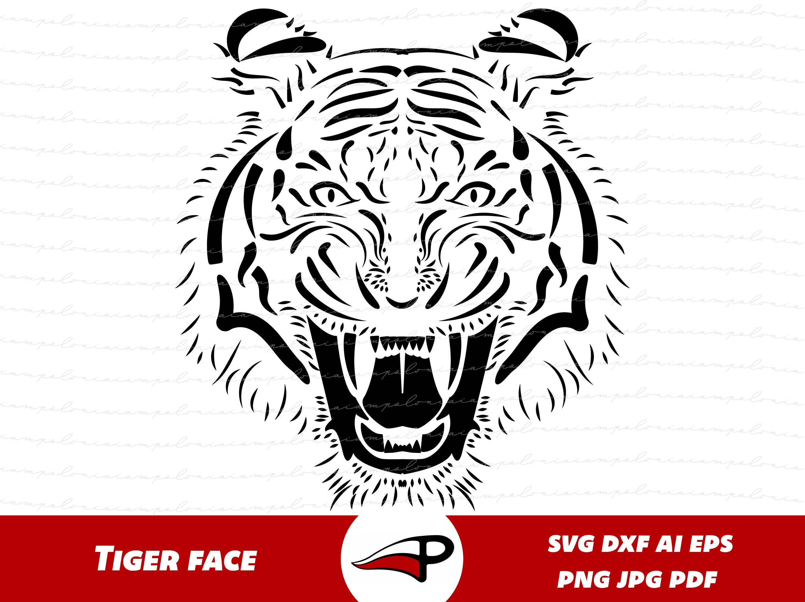 Tiger SVG, Tiger Face PNG, Tiger Svg File for Cricut, Tiger Tribal, Tiger  Tatoo, Tiger clipart, Big Cat laser cut file, image size:2700x2019