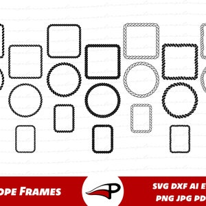 May include: A set of 20 rope frames in black and white. The frames are in various shapes, including circles, squares, and rectangles. The frames are perfect for adding a nautical touch to your crafts.