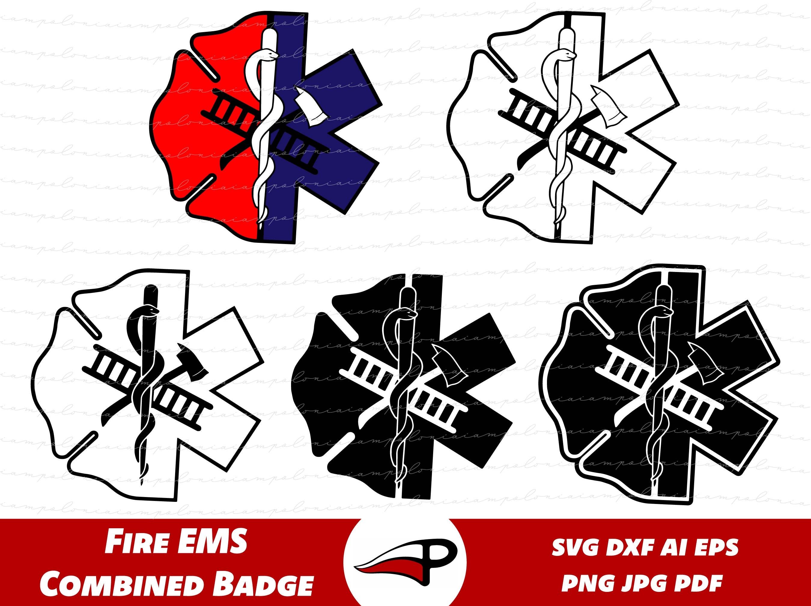 Fire EMS Badge Svg Bundle Fire Department Logo Paramedic Etsy Australia