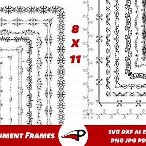 Diploma Border PNGs - Druckbare Urkunden- und Dokumentenrahmen (11x8,5 Letter Size)