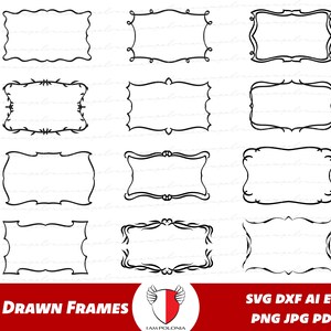 Hand drawn frames svg, Borders and dividers png, wedding clipart, vector, cricut, silhouette, cut file, doormat border svg, decorative frame