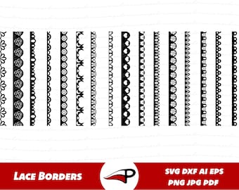 Lace Borders SVG, Flower Frames PNG, Seamless Edge DXF, Laser Cut Border, Cut files for cnc, Pattern Silhouette
