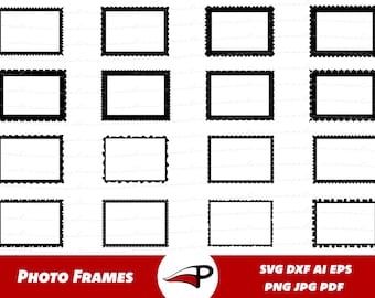 Photo Frames SVG Bundle, 5x7 photography frames PNG Pack, Portrait Frame Clipart, Picture frame svg, Glowforge Frames