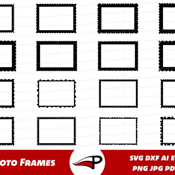 Photo Frames SVG Bundle, 5x7 photography frames PNG Pack, Portrait Frame Clipart, Picture frame svg, Glowforge Frames