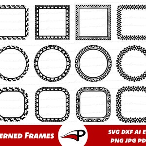 Puede incluir: Conjunto de 10 marcos con patrones en blanco y negro. Los marcos son de forma cuadrada y redonda. Los marcos son perfectos para agregar un toque de estilo a tus proyectos.
