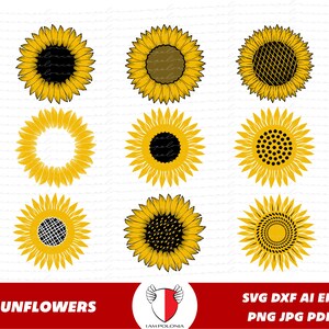 Sonnenblume svg Bundle, Blüte Sonnenblumen png, Blumen dxf, Frühling Sommer Floral Dateien, Cricut Silhouette Sonnenblumen