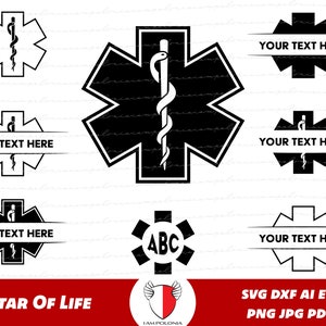 Star Of Life SVG Bundel, Paramedicus clipart, EMS symbool png, Emergency Sign DXF, Ems tshirt design, Fire dept ems, Monogram emt sign