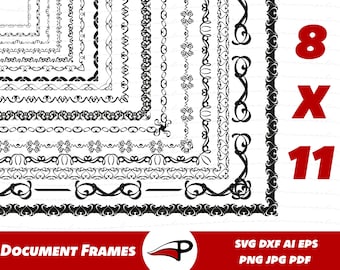 Calligraphic Certificate Borders – Elegant Document Frames for Diplomas, Awards & More (11x8.5 Letter Size)