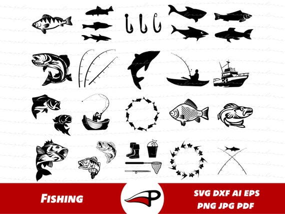 Fishing Bundle SVG, Fishing PNG, Fish Svg, Fisherman Svg, Fishing