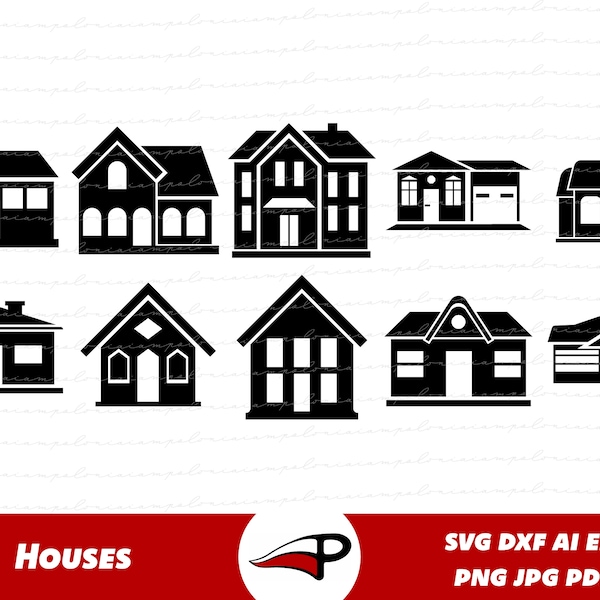 Houses SVG, House Roof svg, House logo PNG, Realtor Sign Clipart, Home Silhouette, House svg cut file