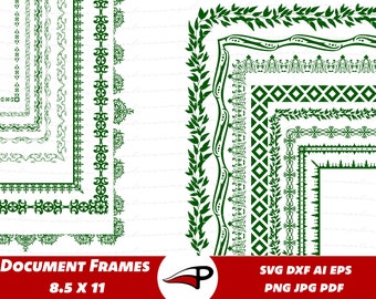 Certificate Border PNGs | Elegant Diploma & Document Frames | 11x8.5 Letter Size | Printable and Editable Designs