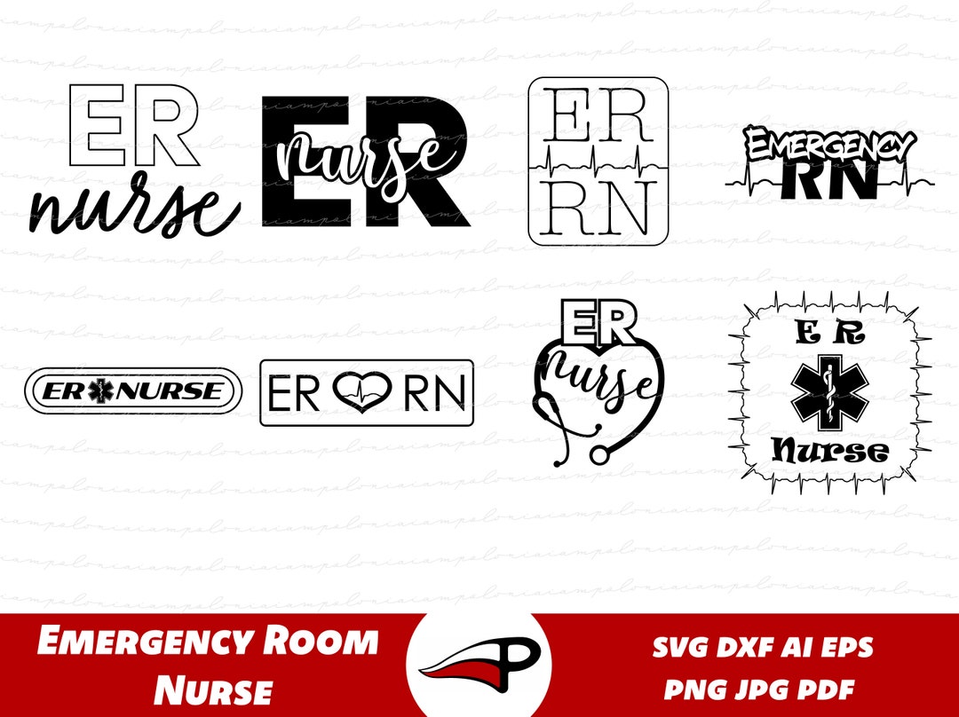 Emergency Room Nurse SVG Bundle – 8 Cool ER Nurse Designs for Cricut ...