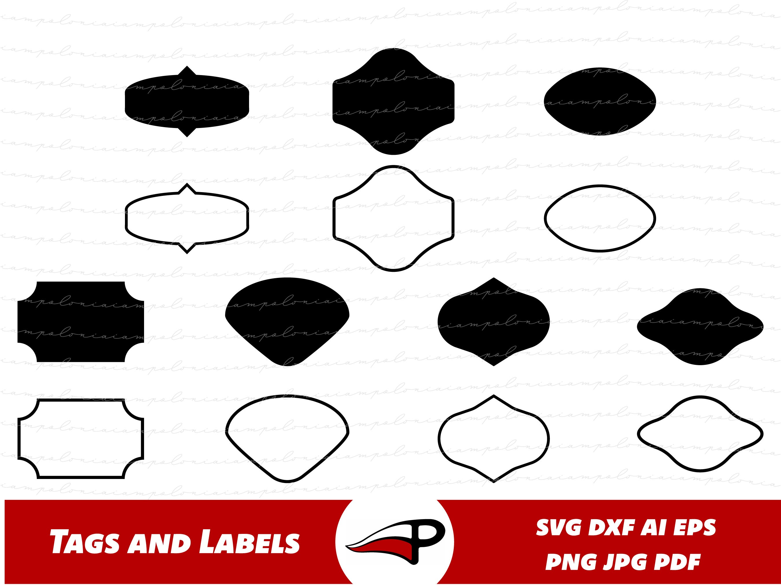Labels SVG Bundle, Tags PNG Set, Name Tags Shapes Clipart, Tab Frames Laser  Cut Files for Cricut, Silhouette and Glowforge - Etsy, image size:2700x2025