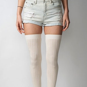 Ribbed Thigh High Socks - Etsy Australia