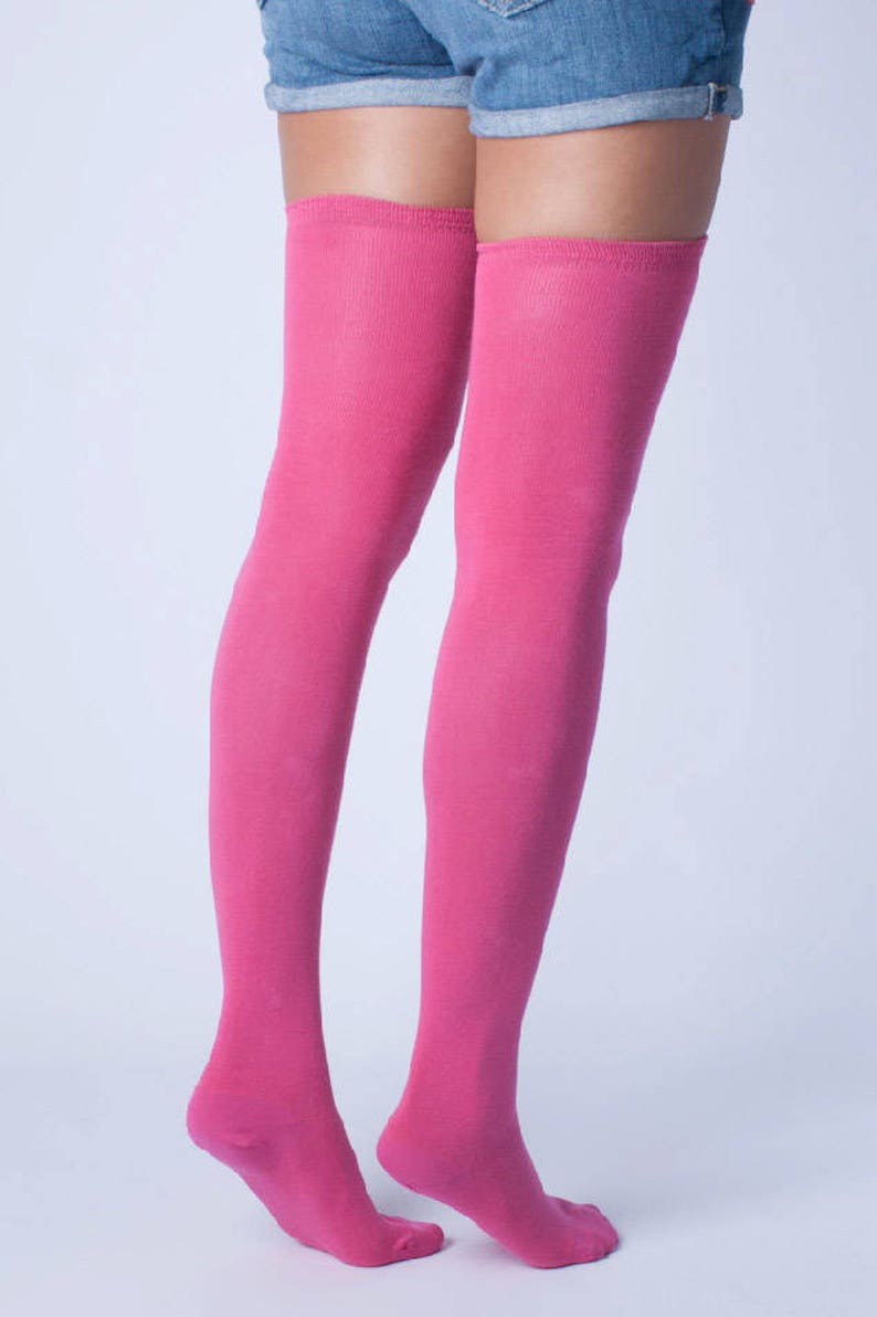 Pink Thigh High Socks - Etsy
