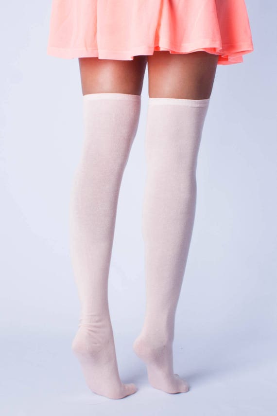 Pastel pink thigh high socks Outlet