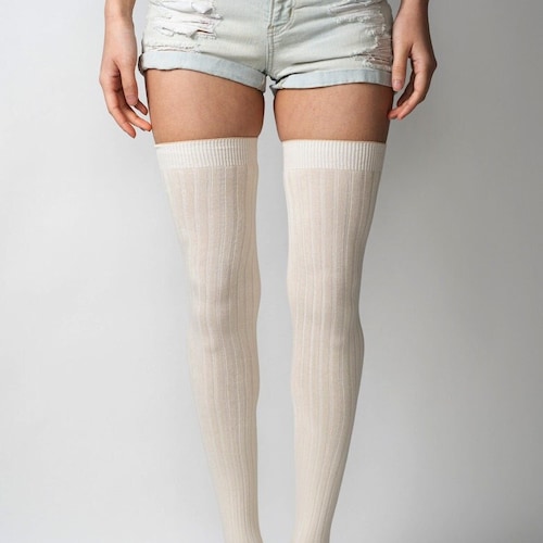Extra Long Thigh High Socks/long Cotton Thigh High Stocking Etsy