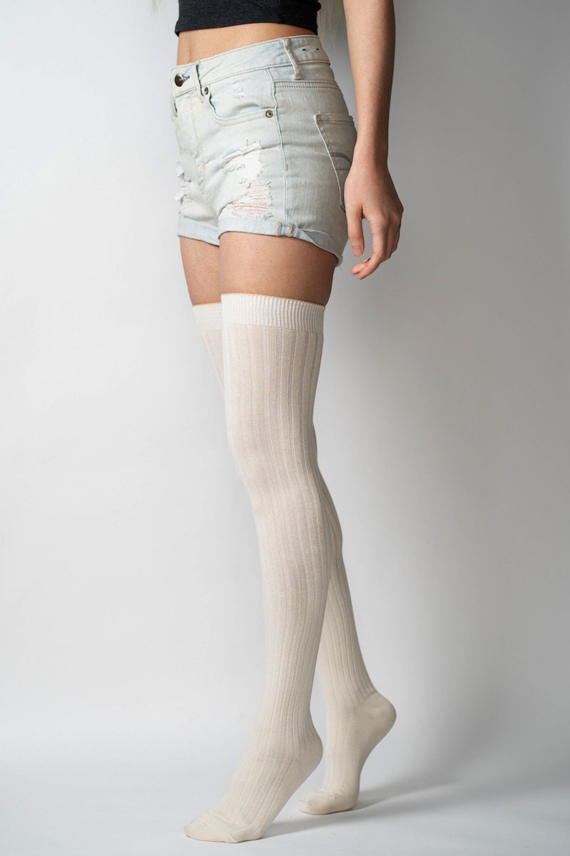 Ribbed Thigh High Socks Etsy UK