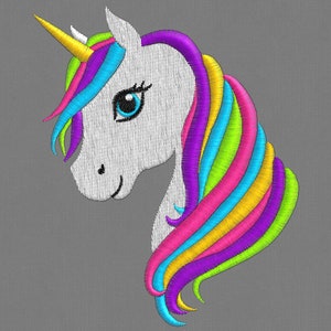 Embroidery design unicorn pony rainbow  pes 4x4 4 sizes