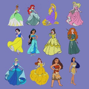 Embroidery design digital 12 set princesses 5x7