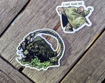 Ratfolk Buddies - 2 Stickers! - Glow-in-the-Dark and Transparent Vinyl