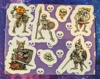 Qsy&#39;s Skeleton Army Sticker Sheet - Glossy Vinyl | 7 stickers! |