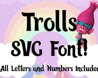 Trolls Alphabet SVG | Trolls Font SVG | Trolls Complete Alphabet Font SVG | Trolls Font | Instant Download| Cricut Silhouette svg cut file