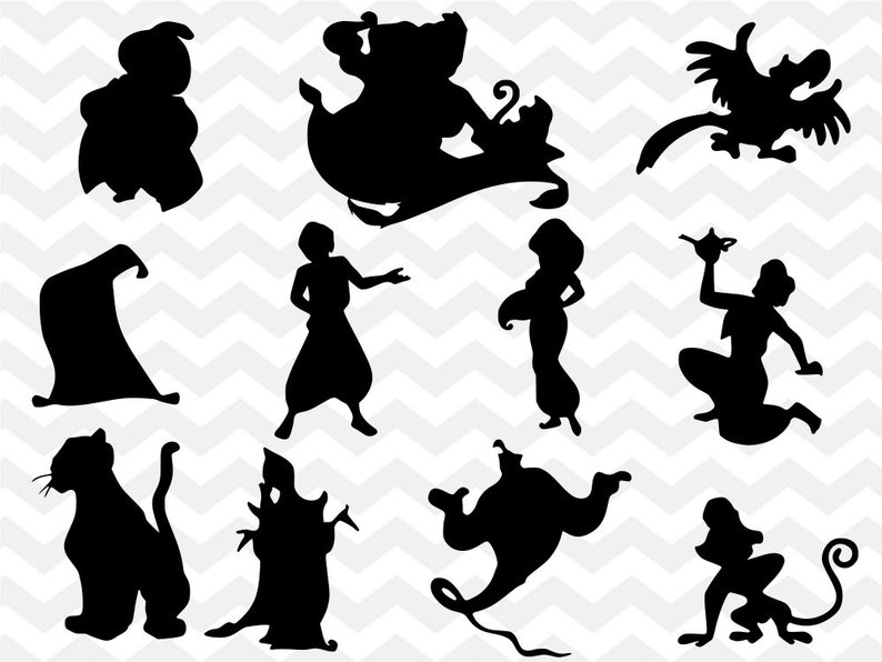 Download Disney Bundle SVG Aladdin SVG Princess Jasmine svg Genie ...