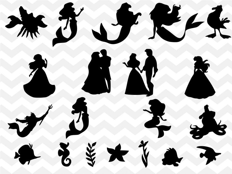 Download Disney Bundle SVG Little Mermaid SVG Ariel svg Flounder | Etsy