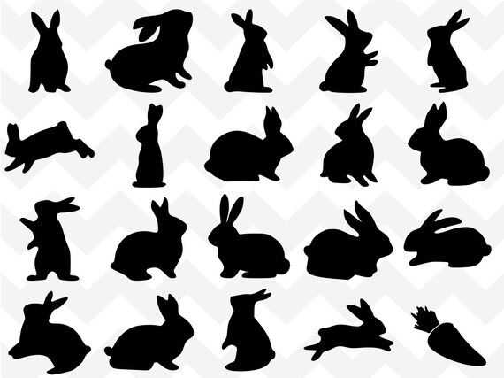 Hase Bundle Svg Karotte Svg Osterhasen Hasen Silhouette Cricut Svg Schneiden Datei