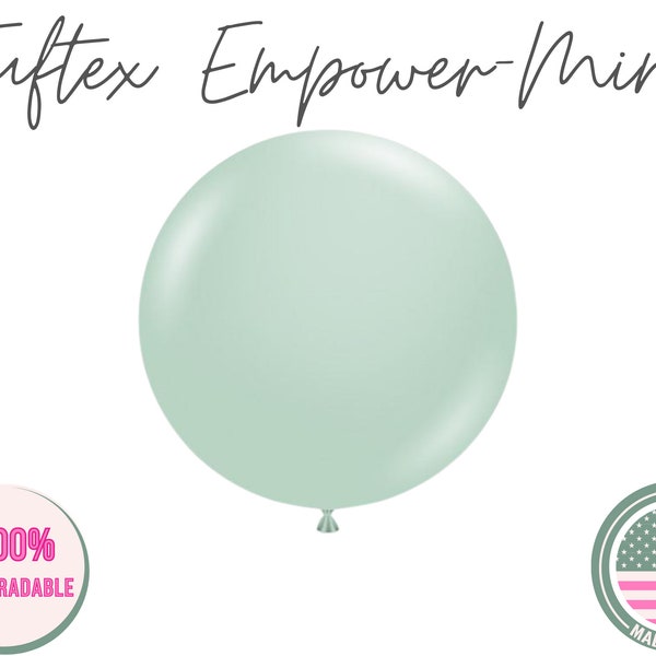 Empower-Mint Biodegradable Latex Balloons / Mint Bridal Shower, Dusty Green Wedding, Boho Baby Shower, Boho Balloon, Mint Green Balloon