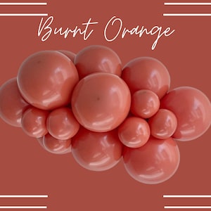 Burnt Orange Tuftex Balloons | Burnt Orange Biodegradable Balloons, Terracotta Balloons, Muted Sun Theme, Rust Orange Balloons, Glitterati