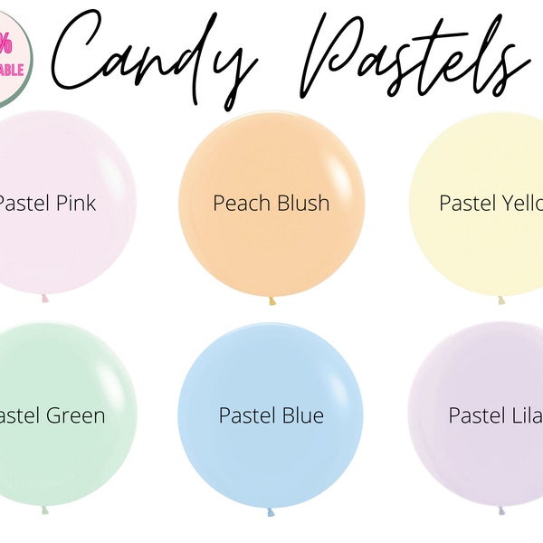 Candy Pastel Balloons / Pastel Matte Chalky Balloon, Biodegradable Balloon, Pastel Pink, Pastel Lilac, Macaron Balloons, Pastel Balloon Arch