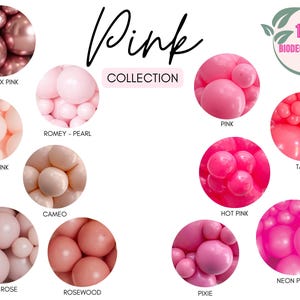 Pink Biodegradable Balloons / Dusty Pink Balloon Garland, Hot Pink Bridal Shower, Pink Baby Shower, Modern Pink Party, Dusty Rose, Fuchsia
