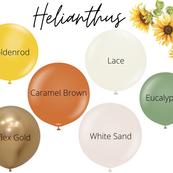 Helianthus Biodegradable Balloons / Sunflower Baby Shower, Goldenrod Bridal Shower, Sunflower Birthday Girl, A Little Sunflower Theme
