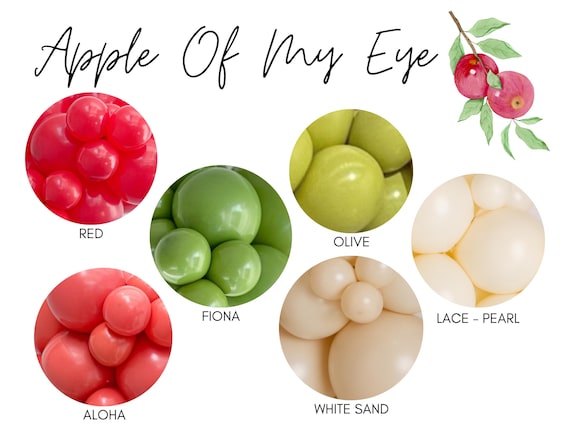 Apple Theme Biodegradable Balloons / Apple Birthday Party, Apple Orchard Theme, Apple Baby Shower, Apple Of Our Eye, Bushel Of Fun Theme