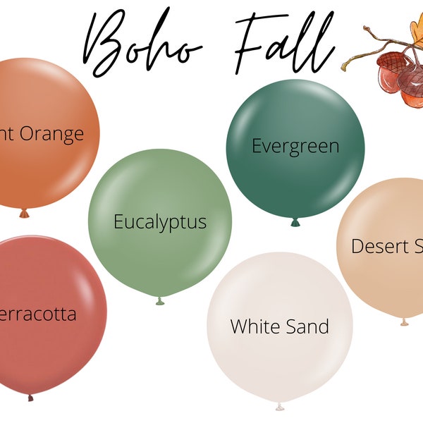 Boho Fall Biodegradable Balloons / Fall Party Decorations, Boho Fall Shower, Fall Balloons, Thanksgiving Balloon Garland, Rust Terracotta