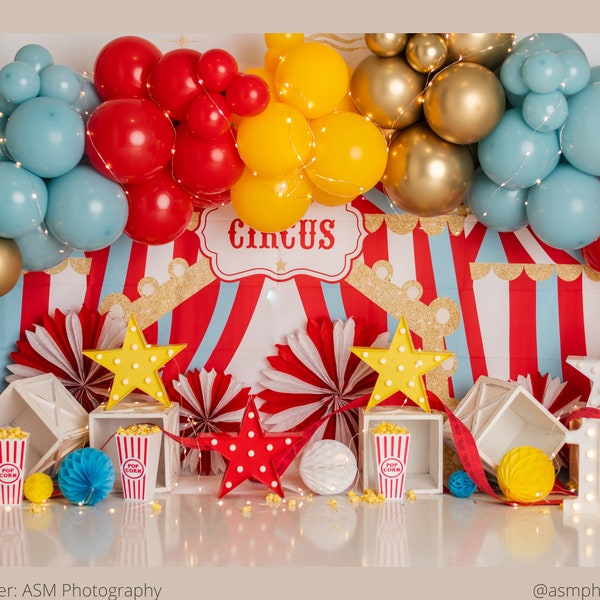 Kit de guirnalda de globos "Vengan todos" / Fiesta de cumpleaños de circo, Decoraciones con temática de circo, Globos de circo, Tema de carnaval, Circo vintage