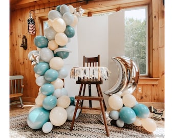 Space Balloon Arch Kit | Astronaut Birthday Garland, Two The Moon Party Decor, First Trip Around The Sun Theme